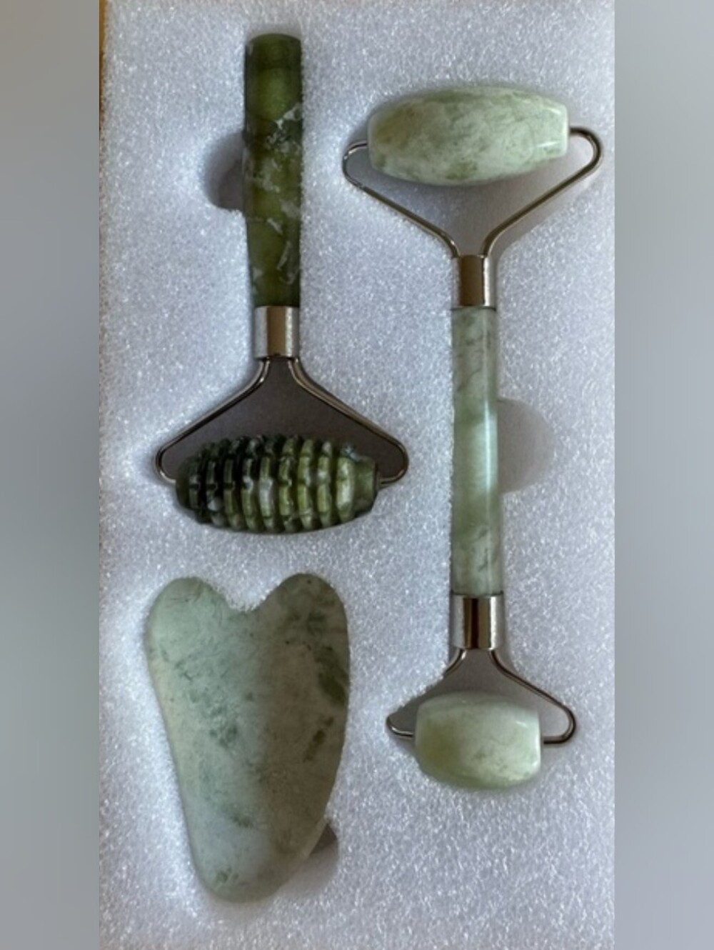 Jade Green Facial Roller and Gua Sha Set - Home Accents